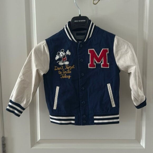 DISNEY + BABY GAP Mickey Mouse letterman jacket 4 - Picture 2 of 10